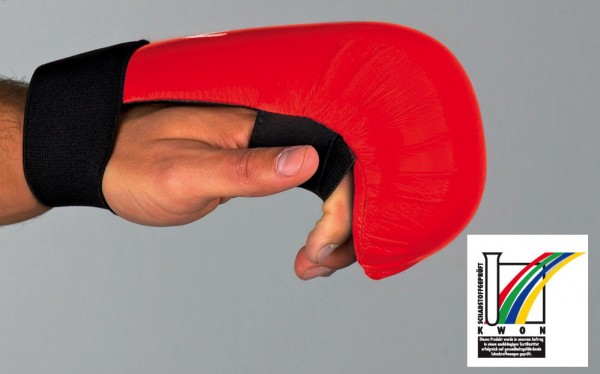 Karate Handschutz ohne Daumenschlaufe CE in 2 Farben by Kwon