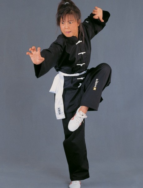Kung Fu Anzug mit weißen Knöpfen