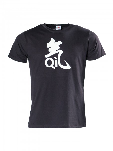 T-Shirt mit Qi Druck, schwarz und grau by Kwon