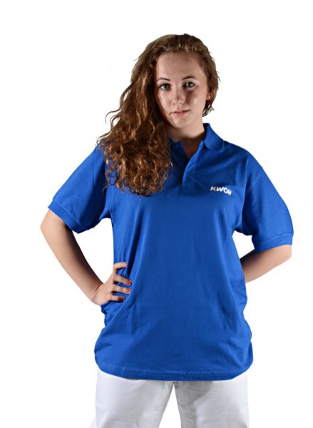 Polo Shirt, blau mit Druck BTU by Kwon