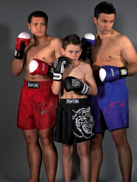 Thaibox Shorts in schwarz mit Tigerdruck